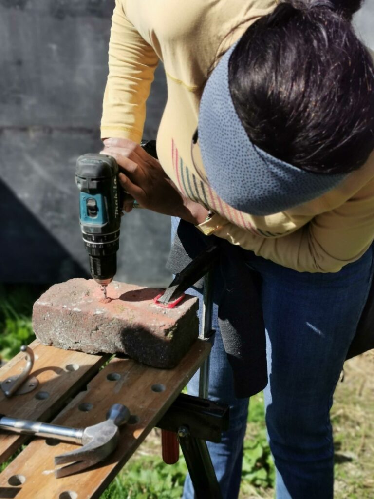 Drilling a brick