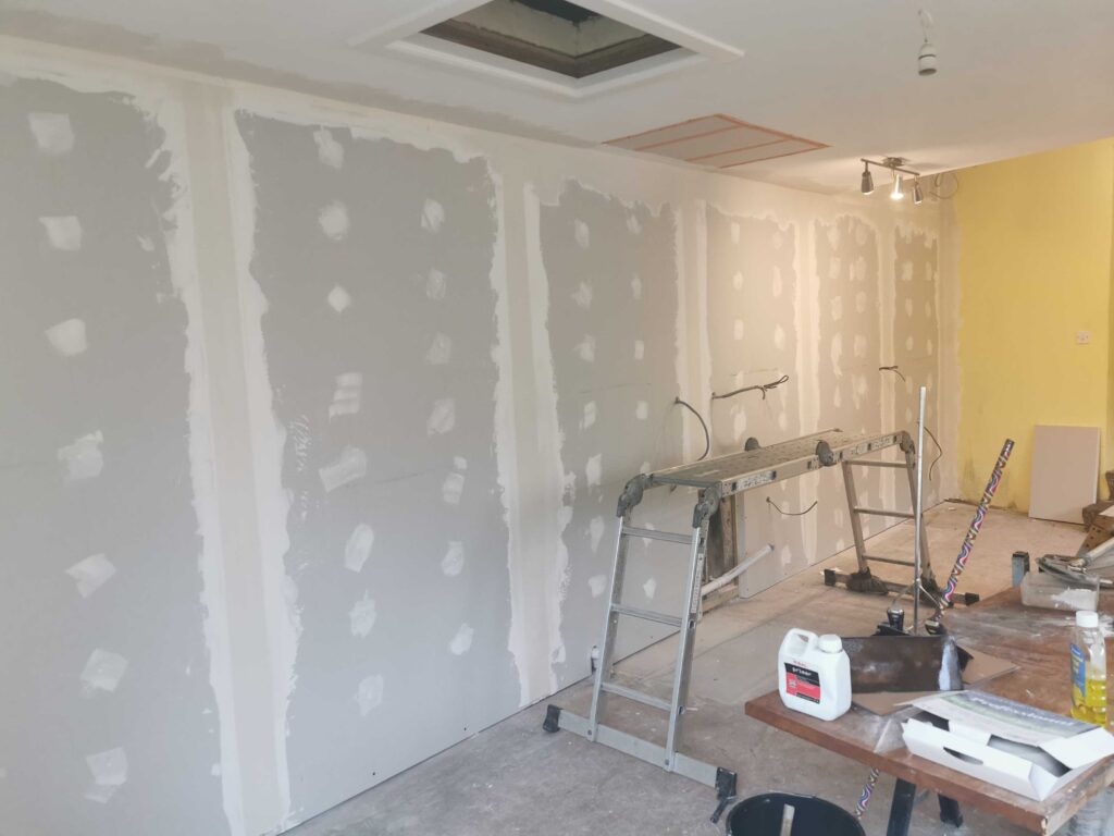 insulated plasterboard on exterior wall